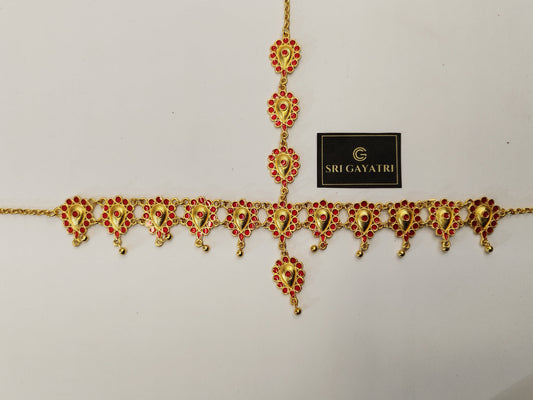 Traditional Meenakari Tiara Set Red SGT-102